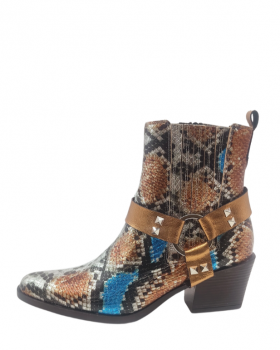 Vosso Moda Botín piel serpiente detalle argolla