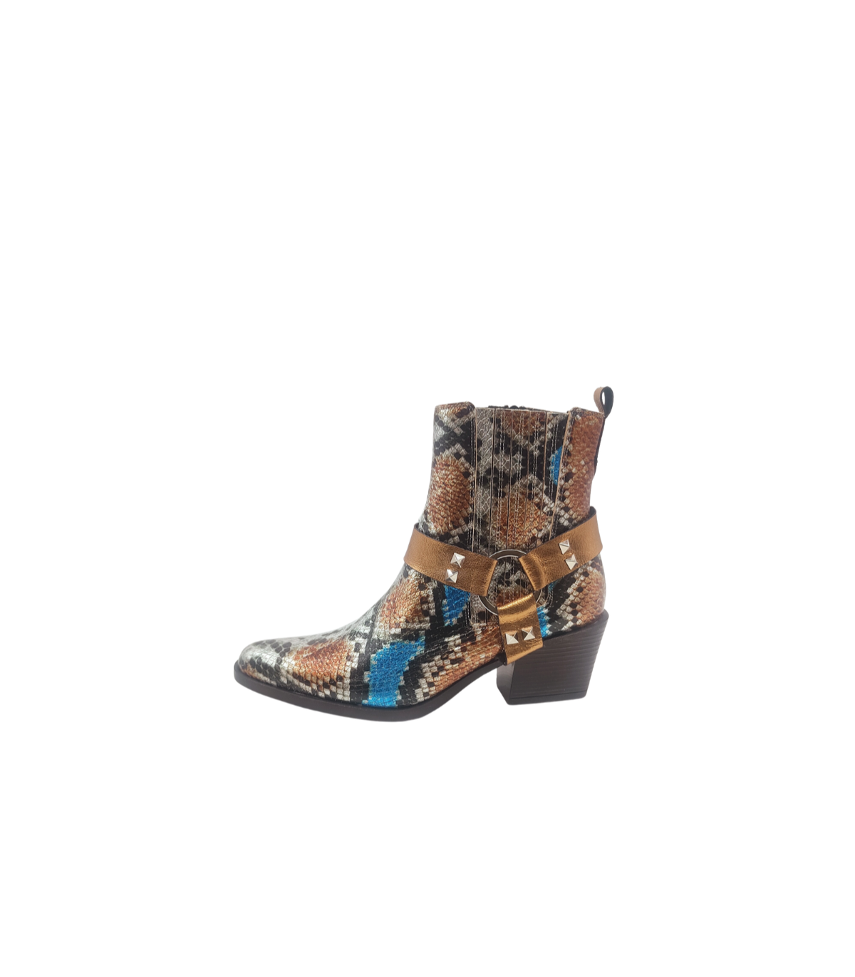 Vosso Moda Botín piel serpiente detalle argolla