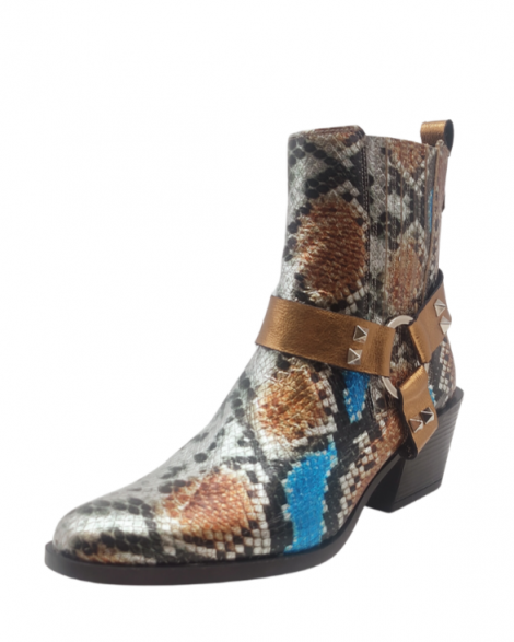 Vosso Moda Botín piel serpiente detalle argolla
