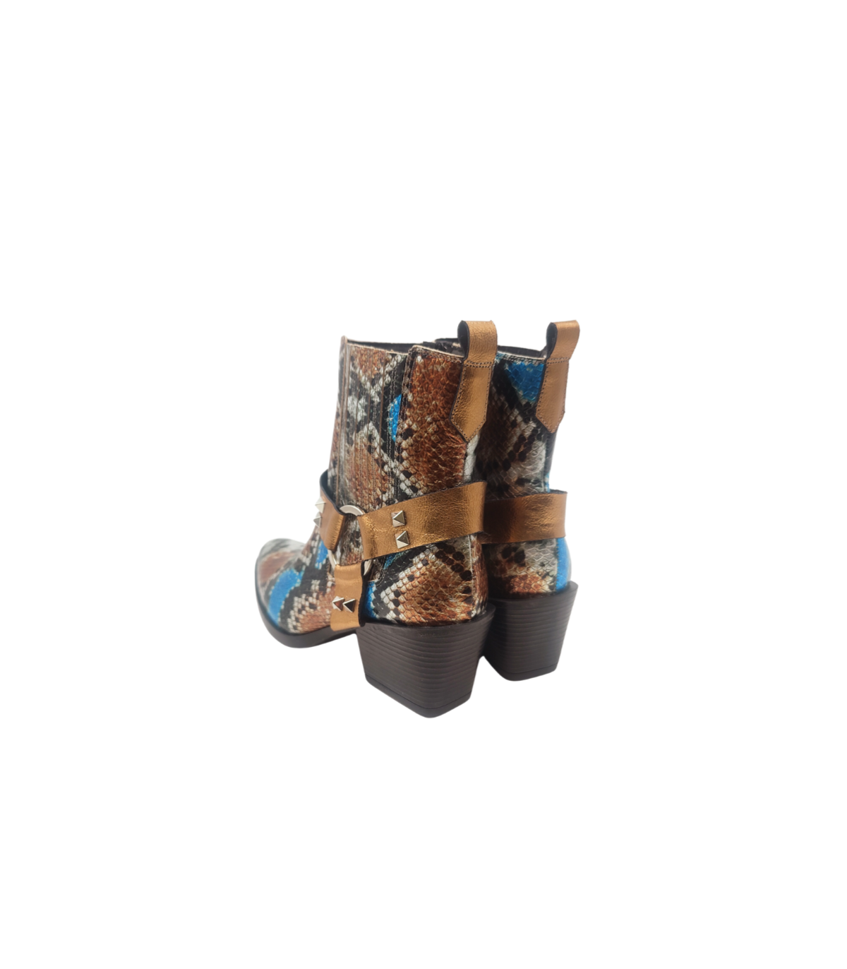 Vosso Moda Botín piel serpiente detalle argolla