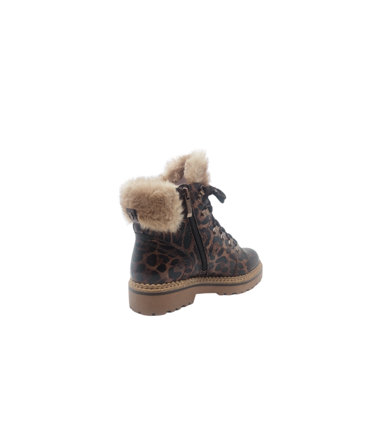 Tamaris Botín con cordones animal print