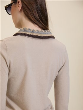 Meisie Jersey con cuello polo crochet
