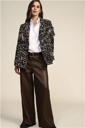 Dixie Pantalón ecopiel color marrón