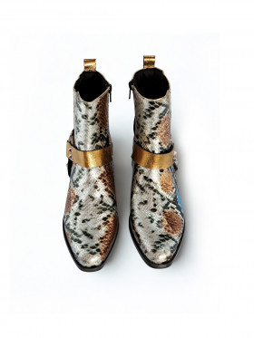 Vosso Moda Botín piel serpiente detalle argolla