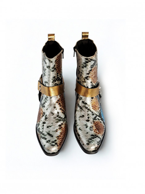 Vosso Moda Botín piel serpiente detalle argolla