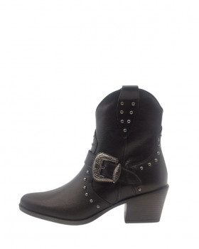 Vosso Moda Botín cowboy tachas y hebilla decorativa