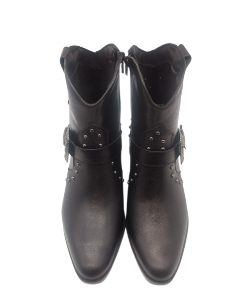 Vosso Moda Botín cowboy tachas y hebilla decorativa