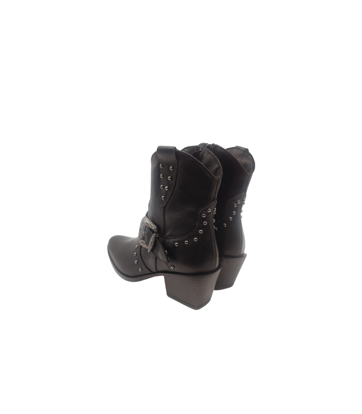 Vosso Moda Botín cowboy tachas y hebilla decorativa