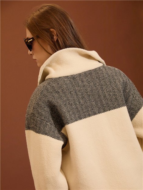 Meisie Chaqueta de punto en espiga bicolor