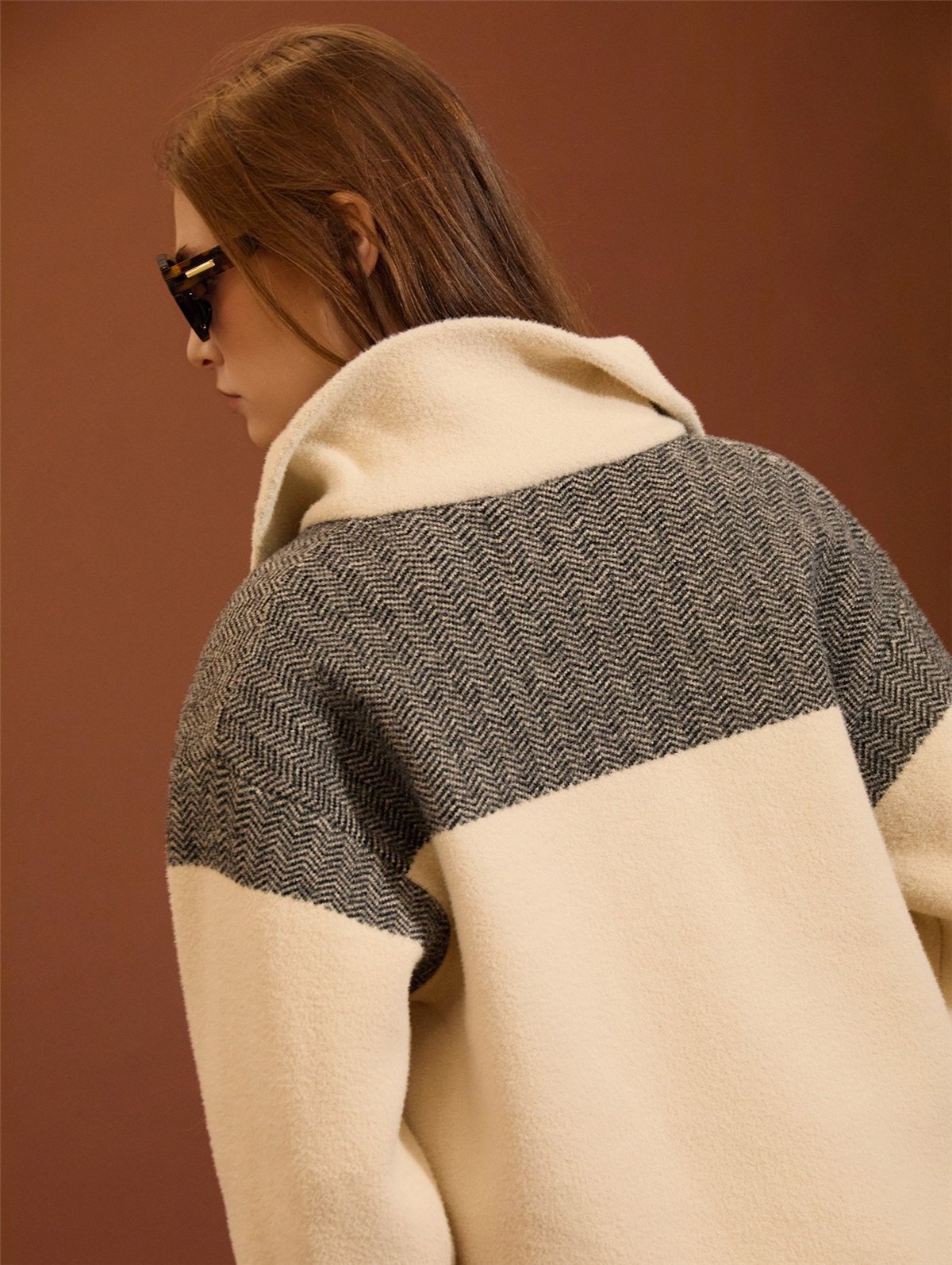 Meisie Chaqueta de punto en espiga bicolor