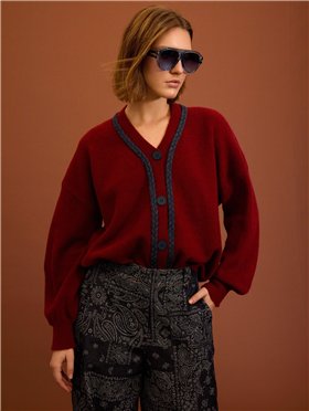 Meisie Cárdigan con trenzado denim