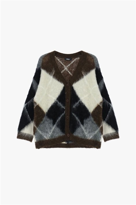 Dixie Cárdigan estampado rombos oversize