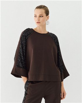 Acces Jersey de manga ancha y lentejuelas