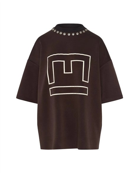 Acces Camiseta oversize con tachuelas