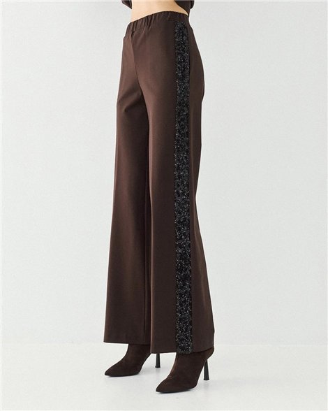 Acces Pantalón recto con listón de lentejuelas