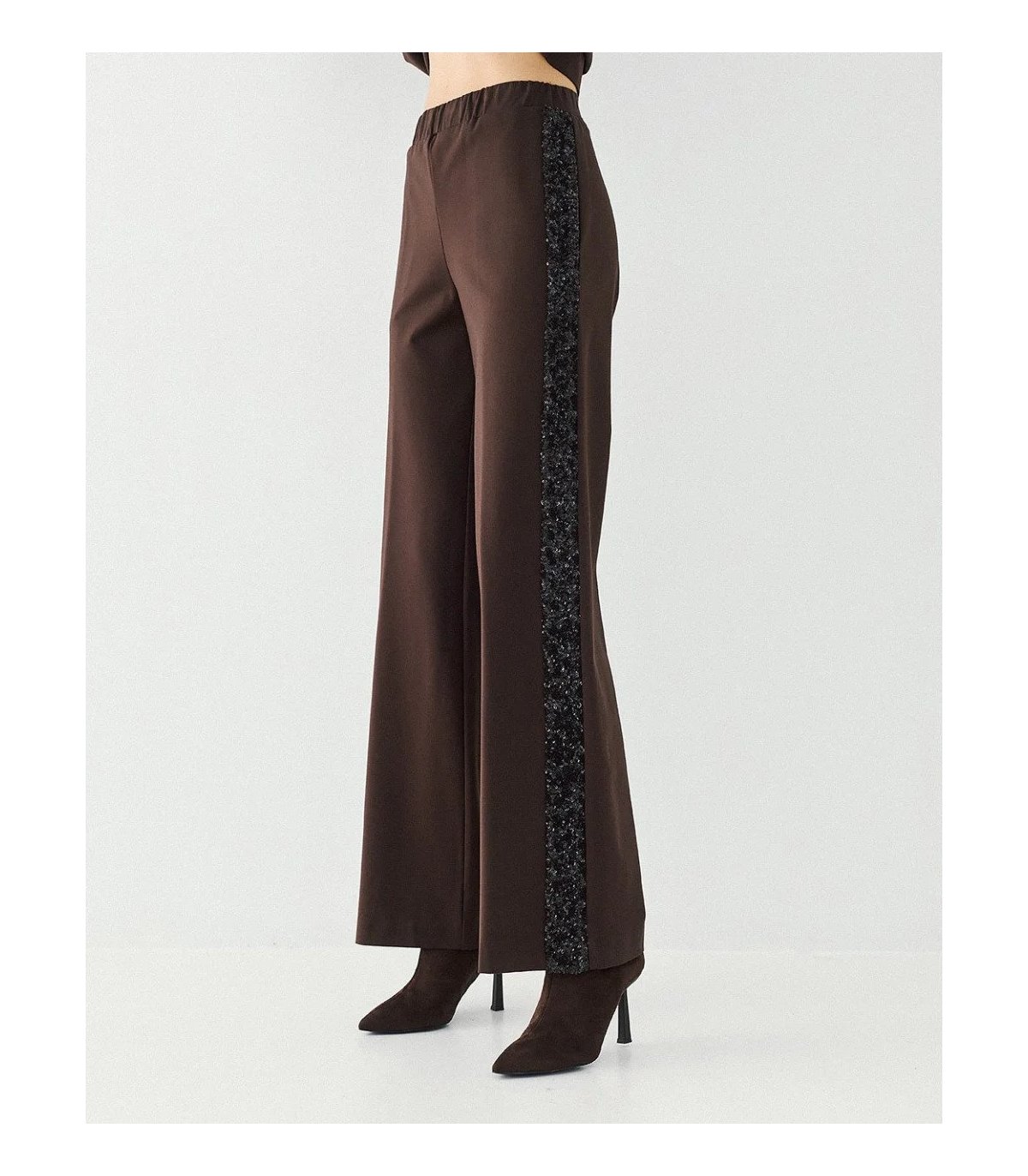 Acces Pantalón recto con listón de lentejuelas