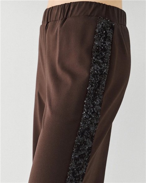 Acces Pantalón recto con listón de lentejuelas