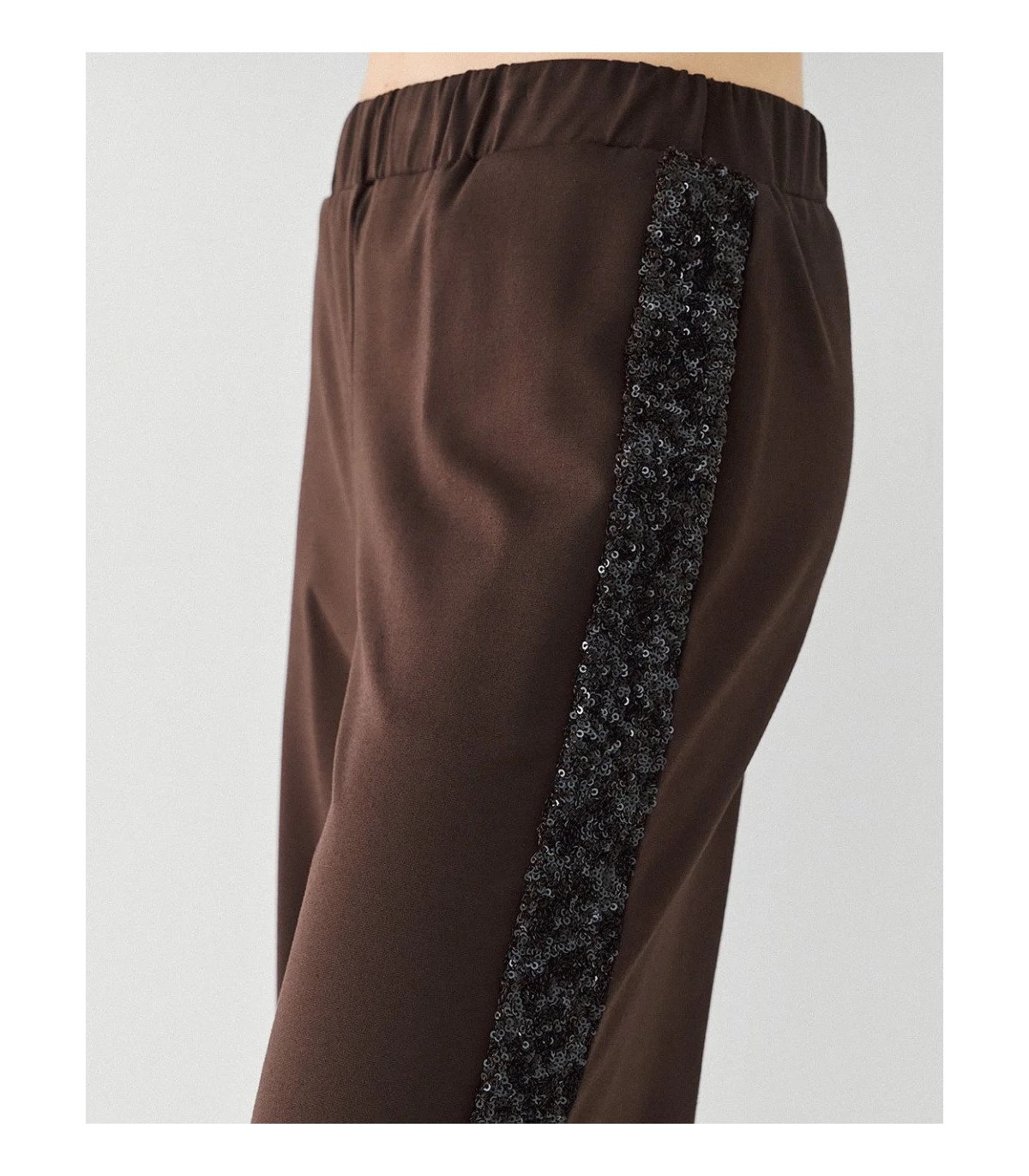 Acces Pantalón recto con listón de lentejuelas