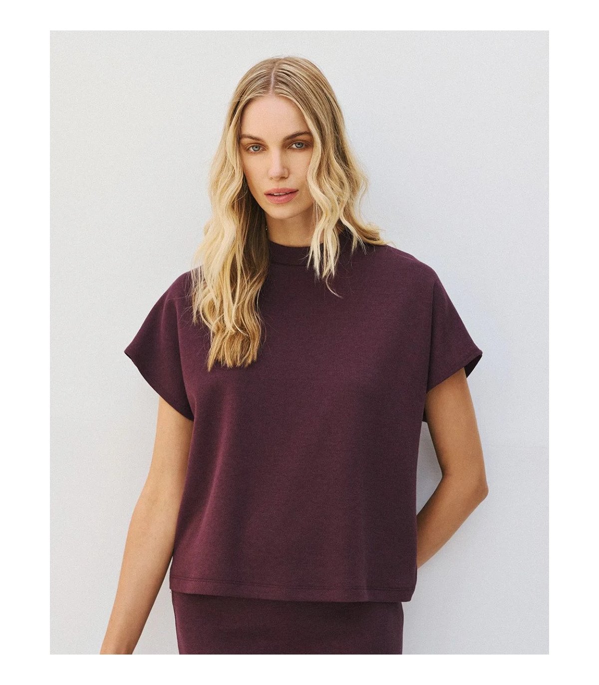 Acces Blusa lisa de hombro caído