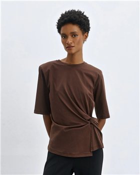 Acces Blusa de manga corta con drapeado