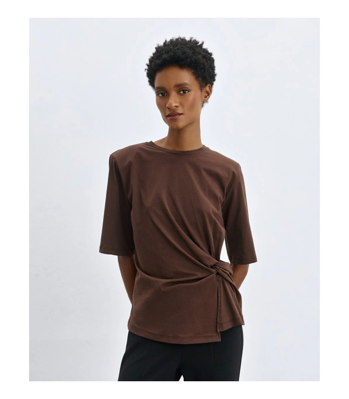 Acces Blusa de manga corta con drapeado
