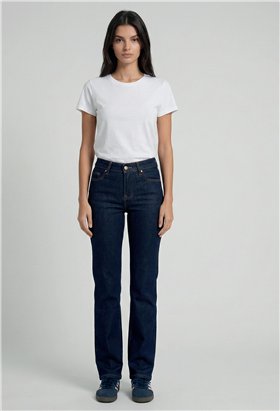 MET Jeans de pernera recta azul oscuro detalle joyas