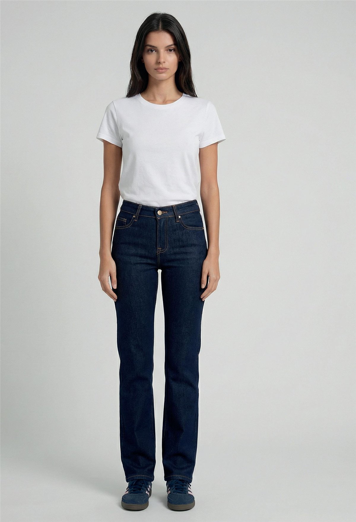 MET Jeans de pernera recta azul oscuro detalle joyas