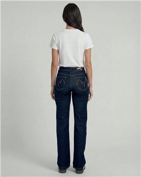 MET Jeans de pernera recta azul oscuro detalle joyas