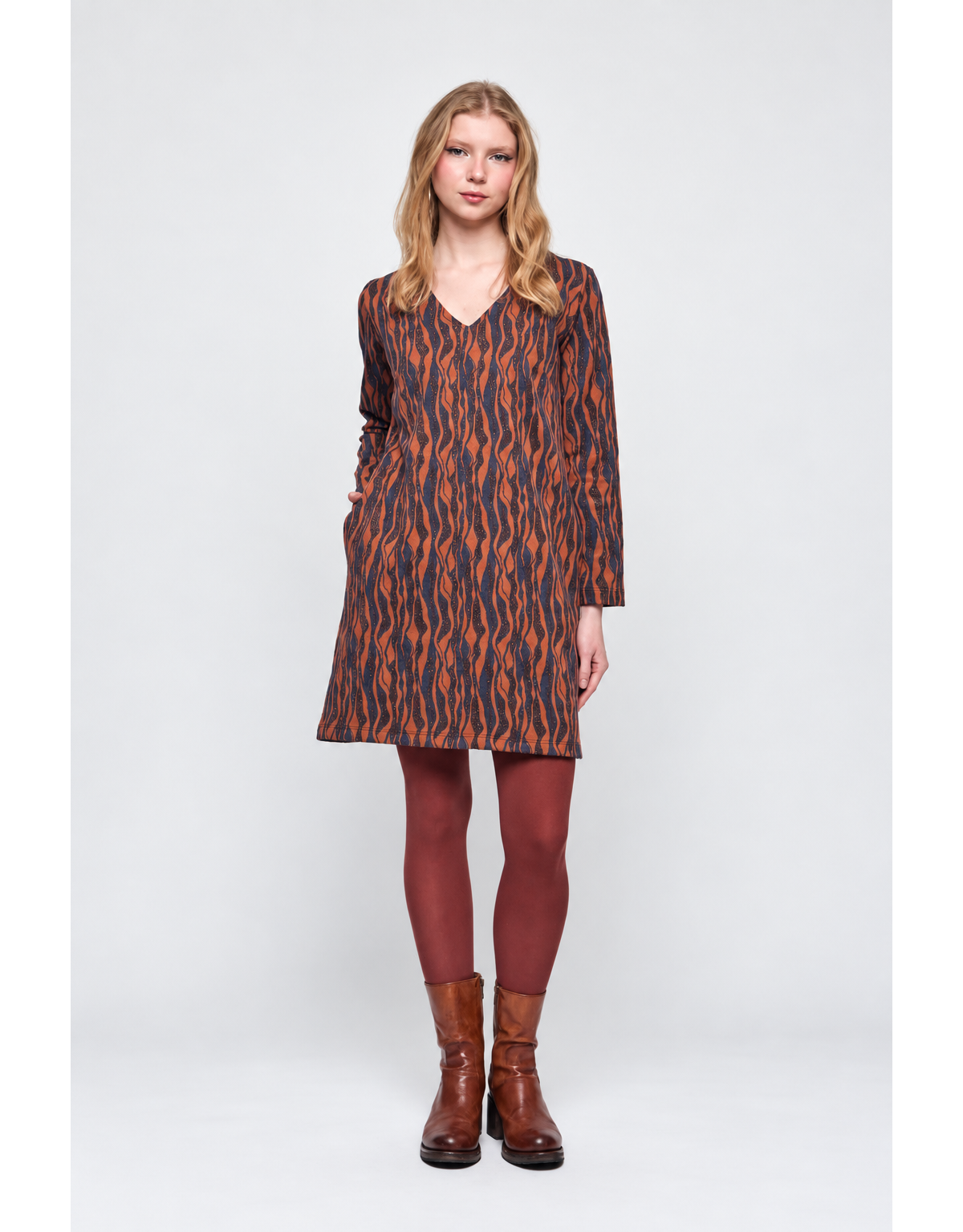 Malena Vestido corto rayas lurex