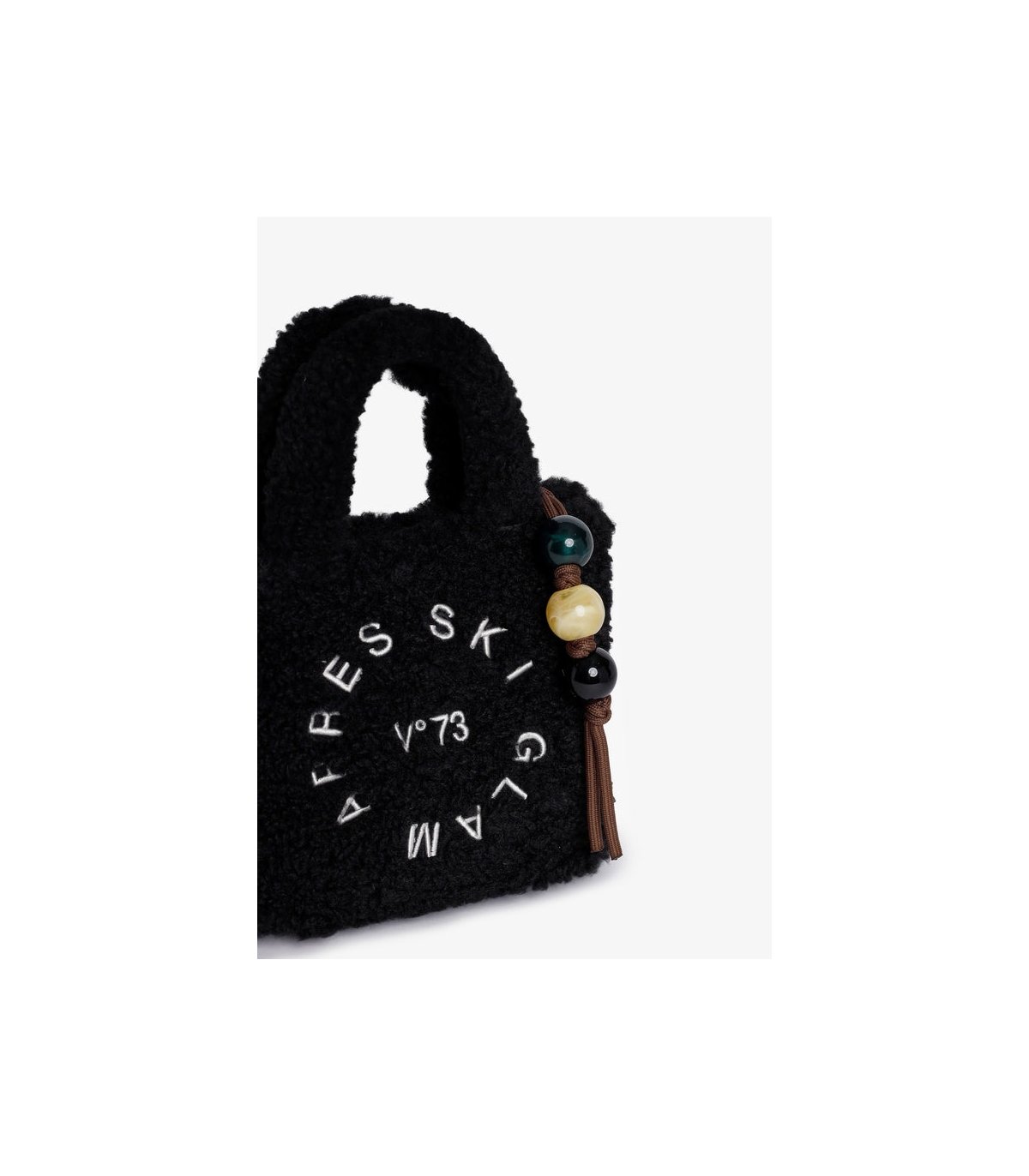 V73 Bolso negro mini borreguito
