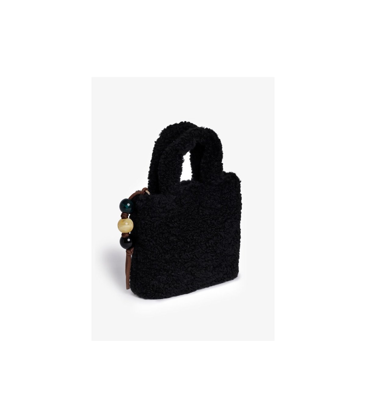 V73 Bolso negro mini borreguito