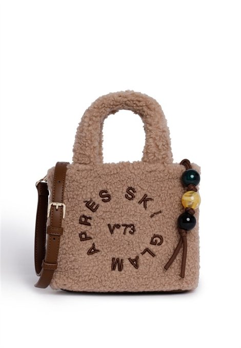 V73 Bolso beige mini borreguito