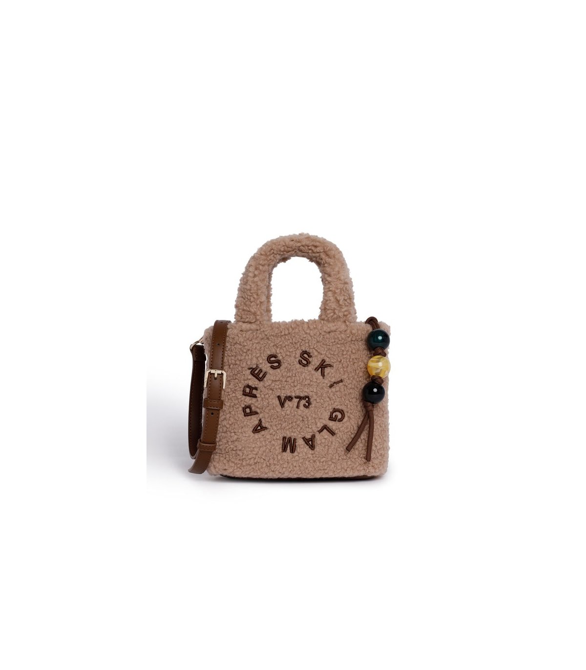 V73 Bolso beige mini borreguito