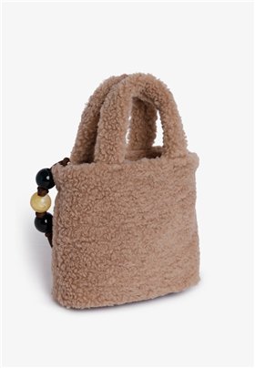 V73 Bolso beige mini borreguito