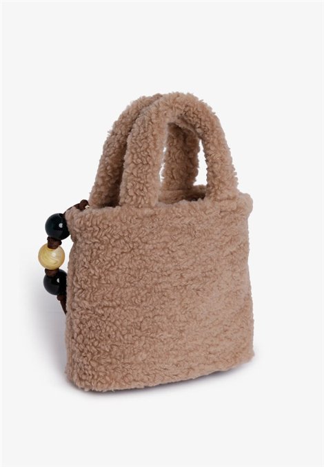 V73 Bolso beige mini borreguito