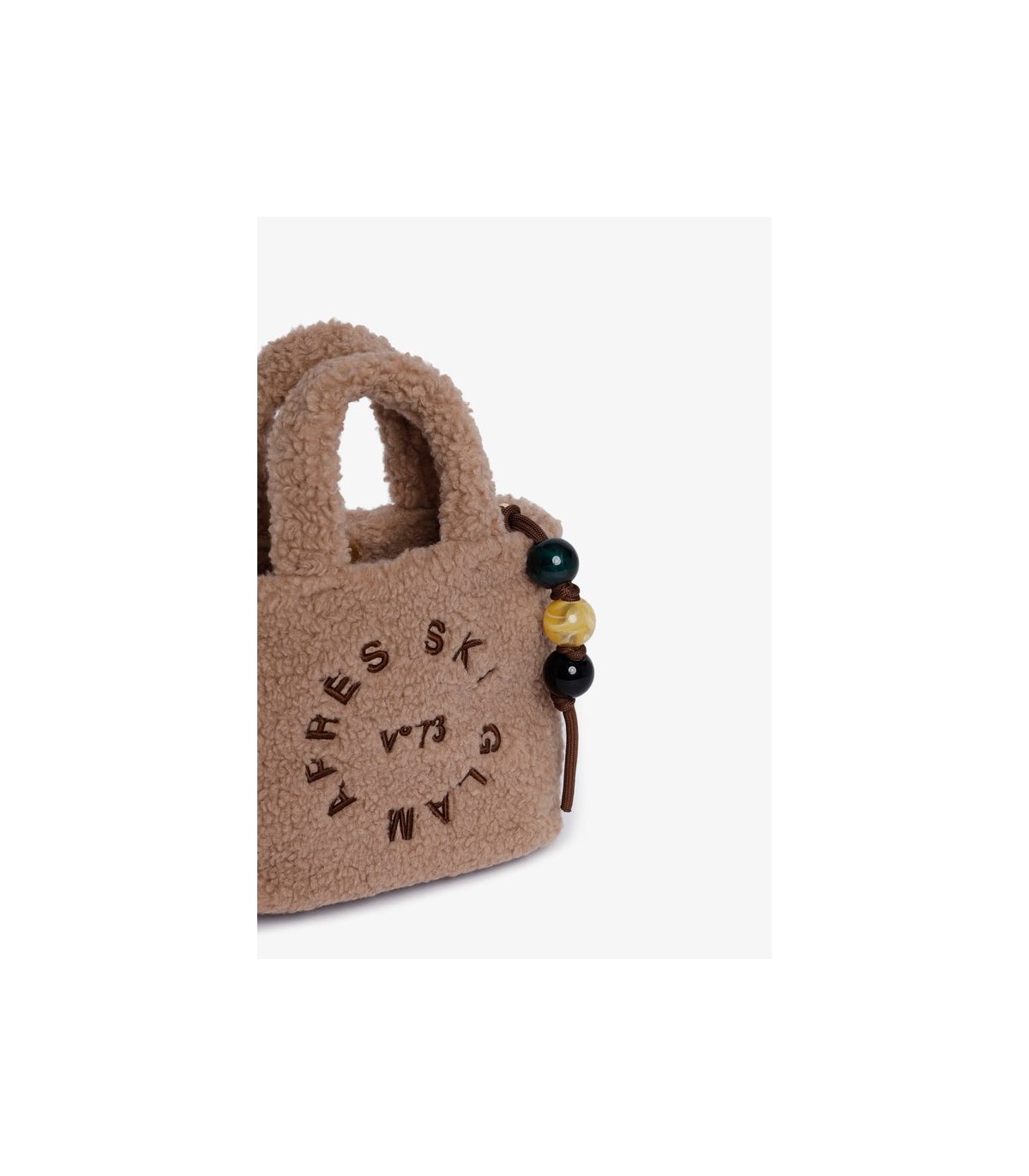 V73 Bolso beige mini borreguito