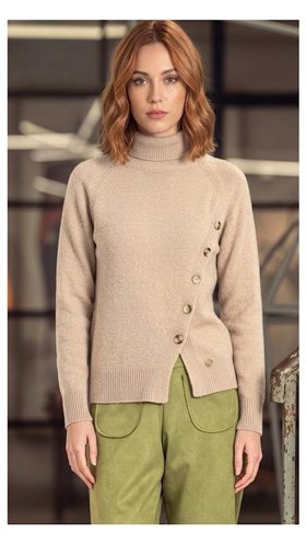 Scusi Jersey con botones decorativos color beige