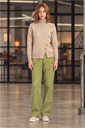 Scusi Jersey con botones decorativos color beige