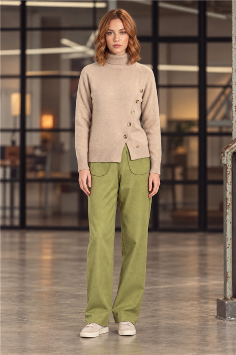Scusi Jersey con botones decorativos color beige