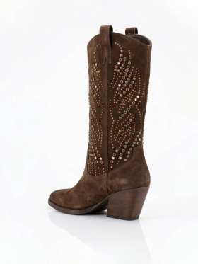 Vosso Moda Bota alta serraje tachas joya