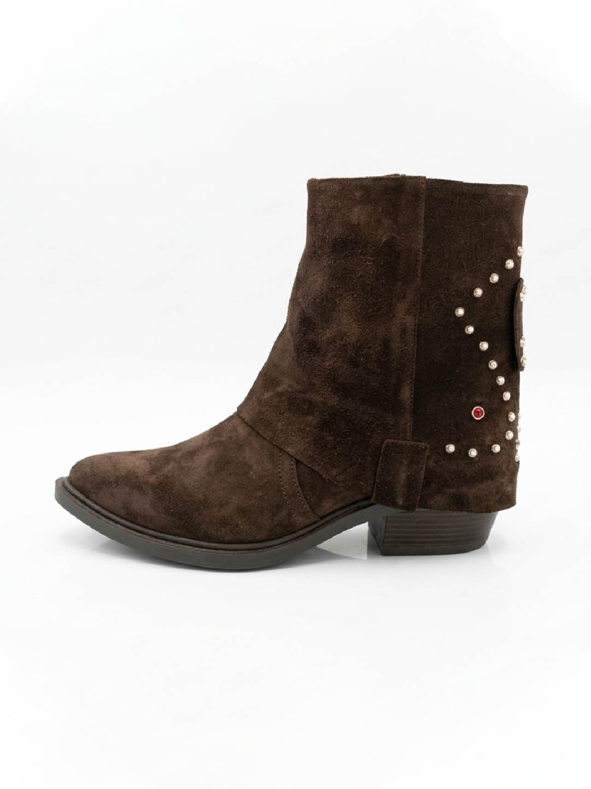 Vosso Moda Botín serraje doble faz y tachuelas