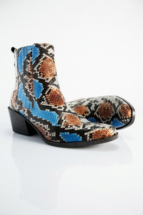 Vosso Moda Botín piel metal serpiente