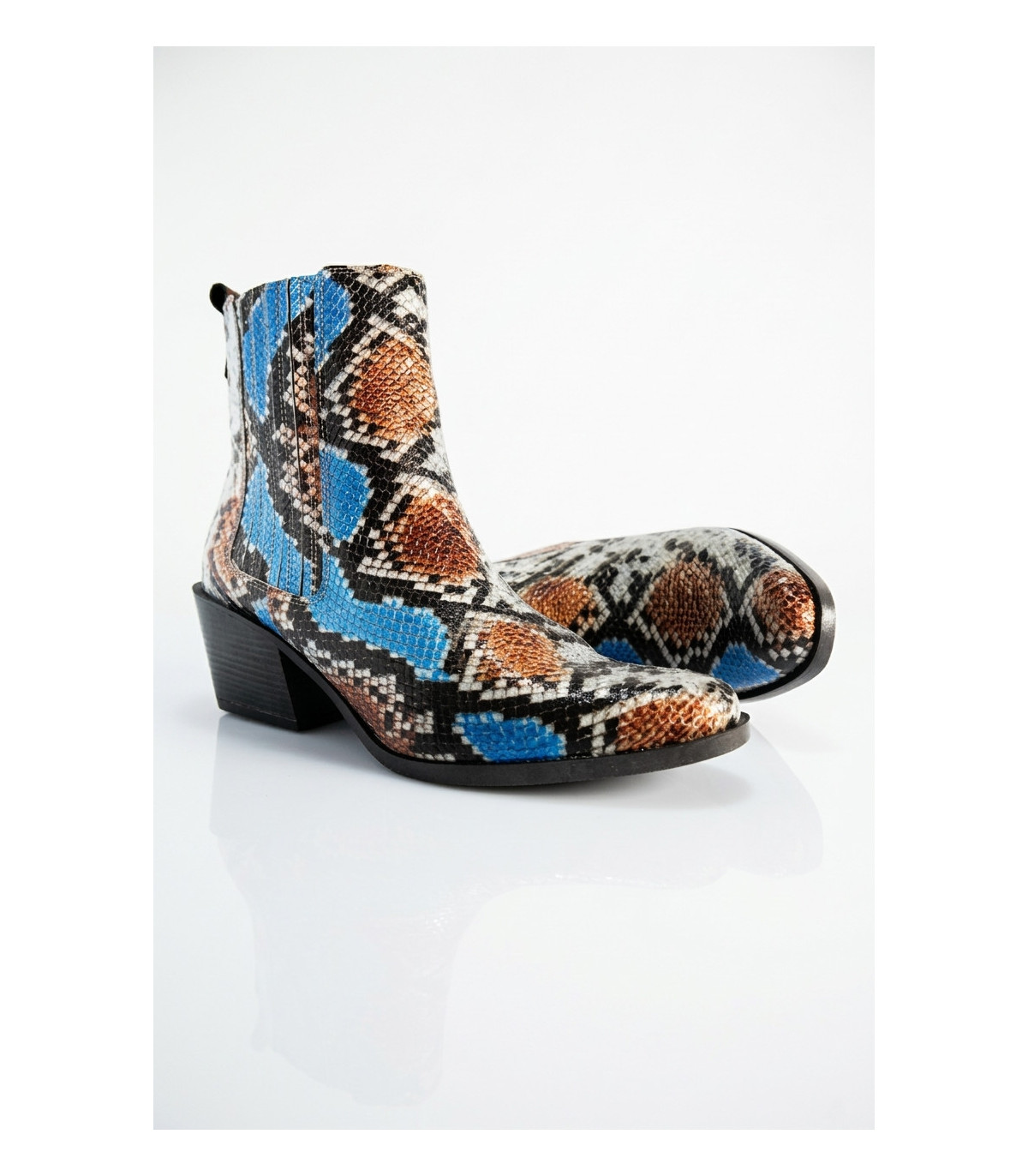 Vosso Moda Botín piel metal serpiente