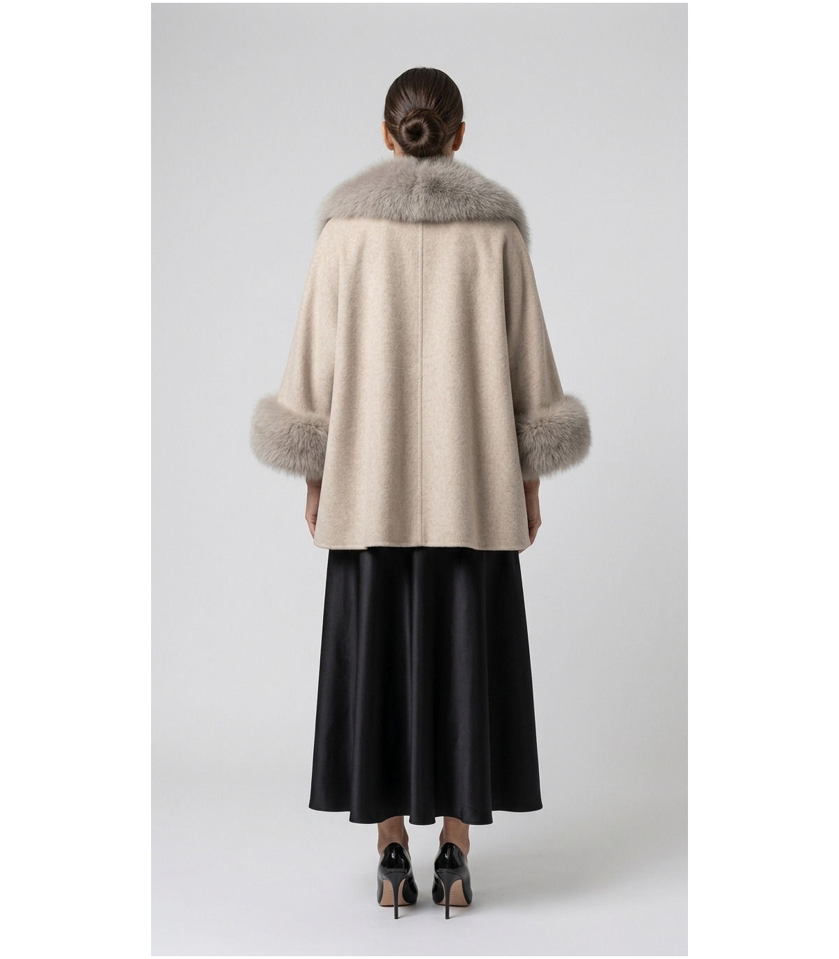 SCL Chaqueta de lana con puños y cuello de pelo