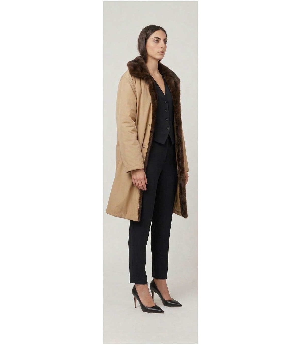 SCL ABRIGO BEIGE REVERSIBLE