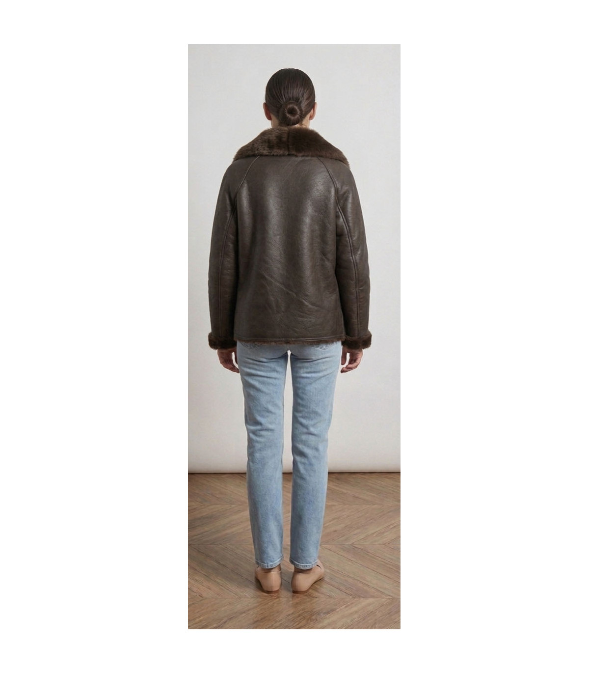 SCL CHAQUETA PIEL VEGANA REVERSIBLE MARRON CHOCOLATE