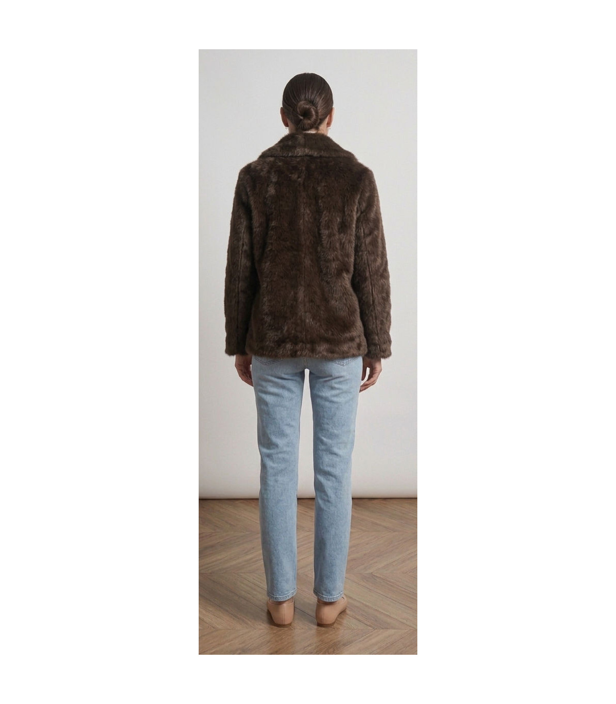 SCL CHAQUETA PIEL VEGANA REVERSIBLE MARRON CHOCOLATE