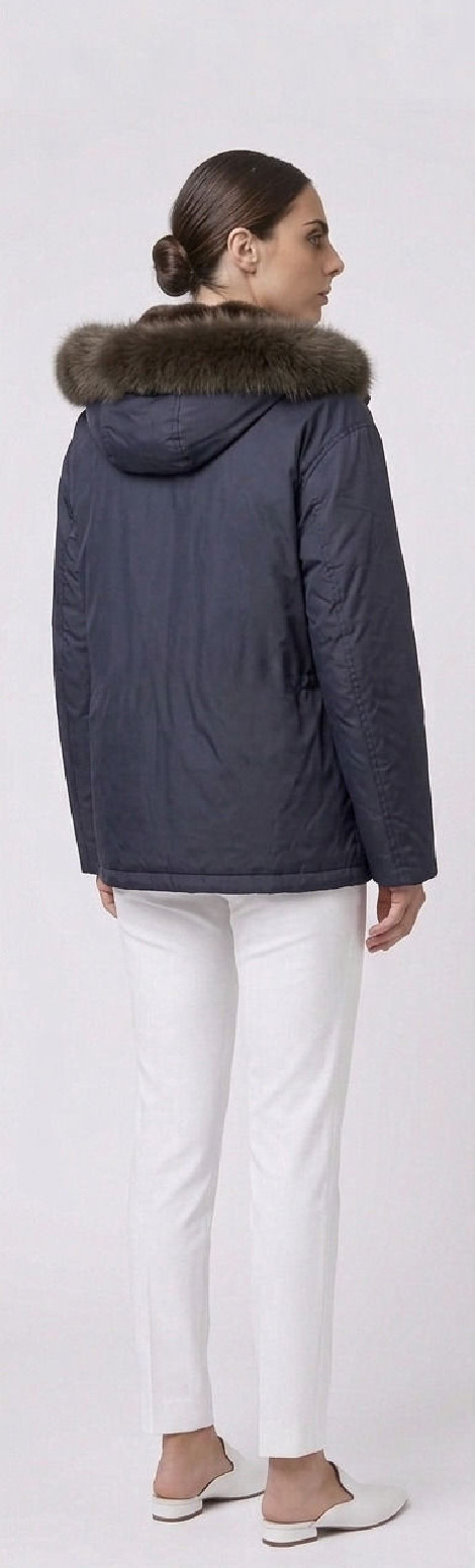 SCL Abrigo reversible azul marino y pelo