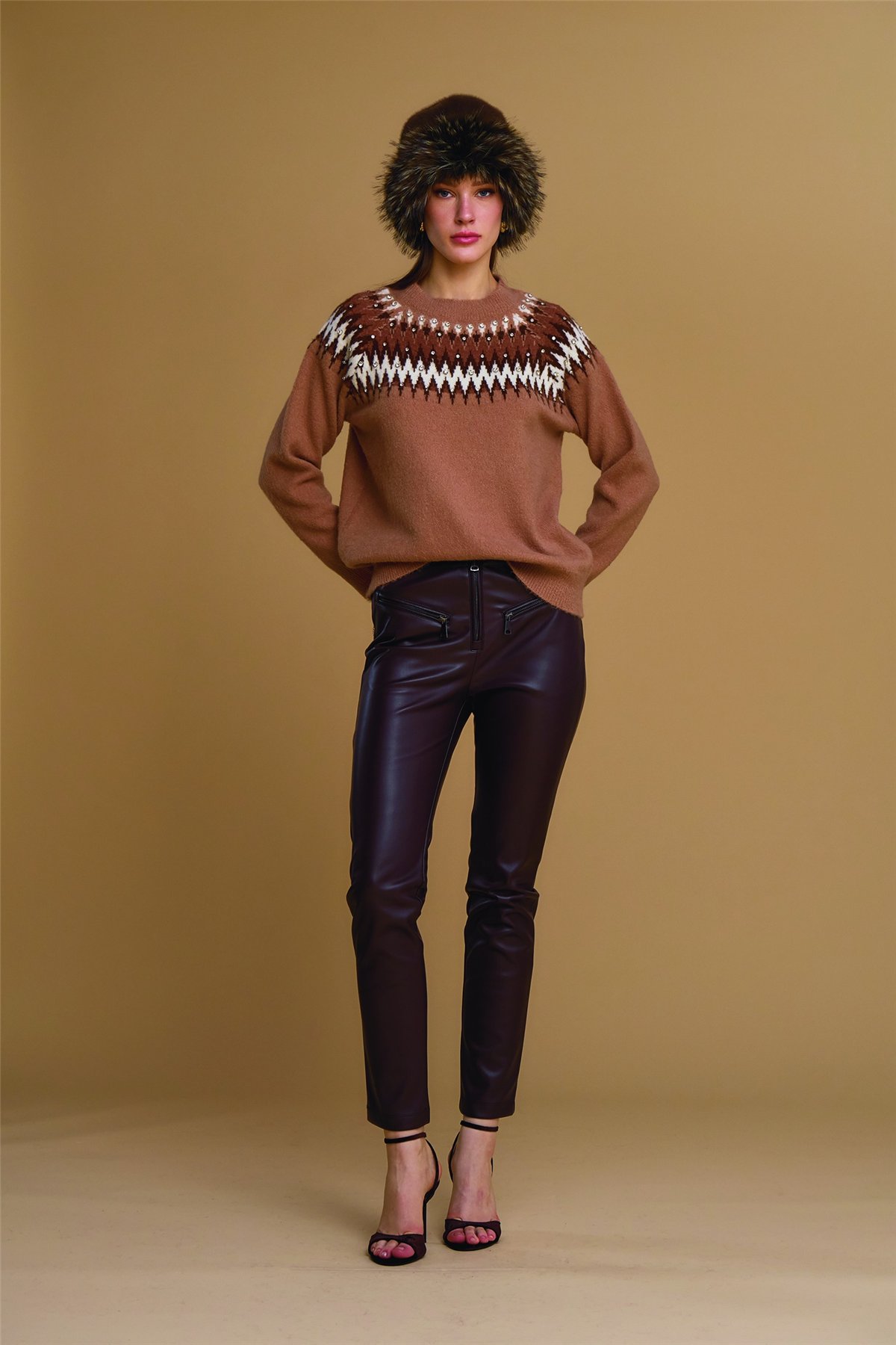 Nosecrets Jersey con diamantes estampado retro