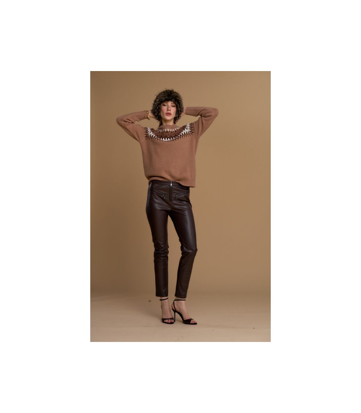 Nosecrets Jersey con diamantes estampado retro